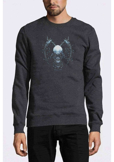Megadeth Blue Metal Rock Müzik Baskılı Füme Erkek Sweatshirt