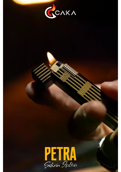 Caka Lighter Petra Black Gold Benzinli Çakmak - Ckl-056