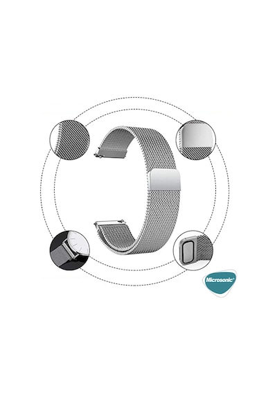 Microsonic Samsung Uyumlu Galaxy Watch 5 44mm Milanese Loop Kordon