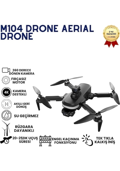 M104 Drone,fırçasız Motorlu, Engel Aşabilen,uzun Aydınlatmalı,brushless Motorlu 4k Akıllı Drone-1477