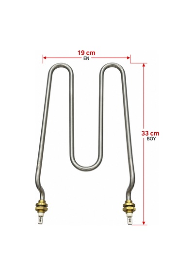Şanal Büyük Ördek Kafa Semaver Rezistansı 2000w 220v 19 33 Cm Gri