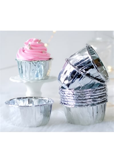 Muffin Kek Kalıbı 25 Adet Cupcake Kağıdı Metalik