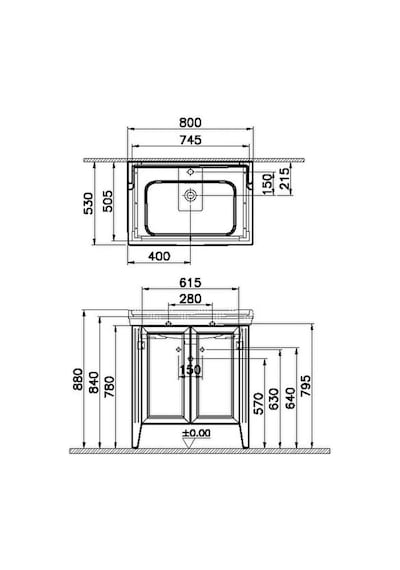 62154 VitrA Valarte Kapaklı Etajerli Lavabo Dolabı, 80 Cm, Mat Gri Lavabo Dahil-krom Kulplu Diğer 62154 VitrA Valarte Kapaklı Etajerli Lavabo Dolabı, 80 Cm, Mat Gri Lavabo Dahil-krom Kulplu Diğer