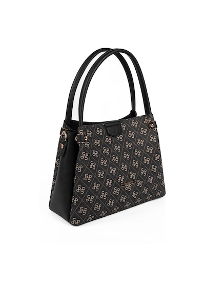 Silver Polo Sp1254 Kadın El Çantası Monogram Füme-siyah