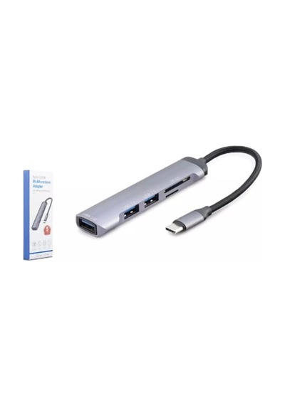 Hadron Hdx7039 Usb Hub Combo 5ın1 Usb Type-c Sd + Tf Card Gri