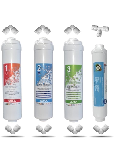 Kapalı Kasa 12 Inç Su Arıtma Cihazı Filtresi Inline 4 Aşamalı Nsf Onaylı Filtre Seti