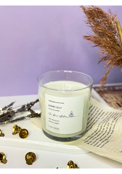Jasmin Lilly Kokulu Soya Vegan Bardak Mum Beyaz
