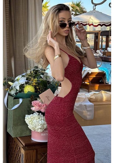 Lexy Luxury Gece Elbisesi - Kırmızı