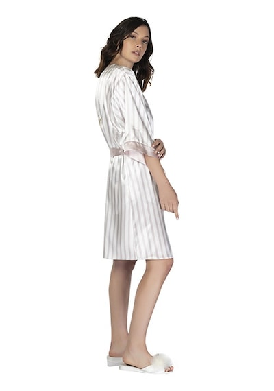 U&me Bride Stripe Saten Sabahlık Pudra Um201124012 R077 Pudra