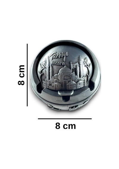 İstanbul Temalı Kapaklı Kokusuz Metal Küllük 8x8 Cm Ayasofya Rölyefli Bakır/gold/gümüş 732514712