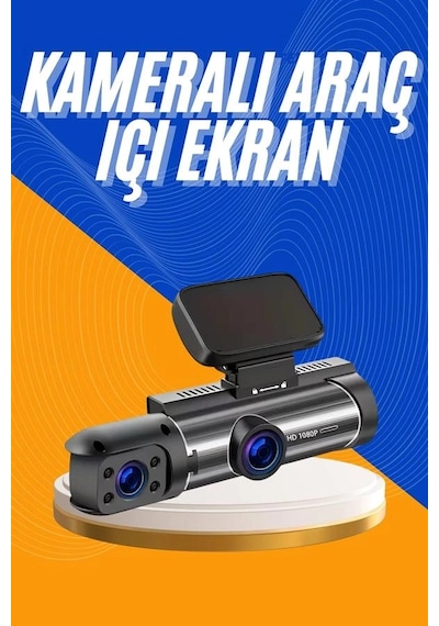 Araç Kamerası Black Box Çift Kameralı Ekranlı Full Hd Sürüş Kamerası 35397920