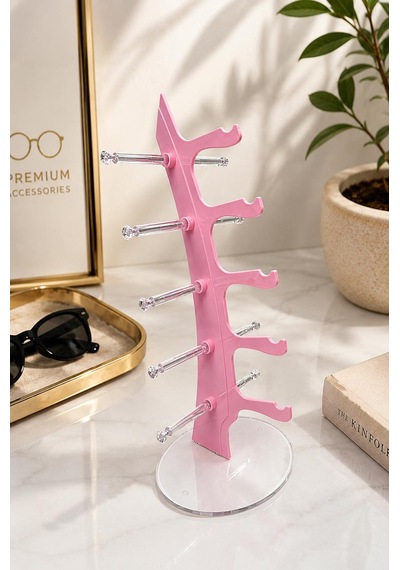 Yelken Model Açık Pembe Gözlük Standı 5 Gözlük Kapasiteli