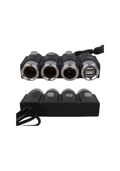 Olesson 1508 12-24v Çift Usb Girişli 120w 80cm Kablolu 3'lü Araç Çakmak Çoklayıcı