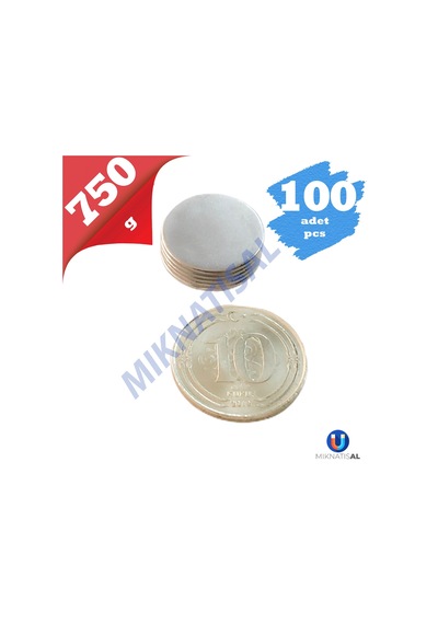15X1Mm Silindir (Disk) Güçlü Neodyum Mıknatıs 100 Adet