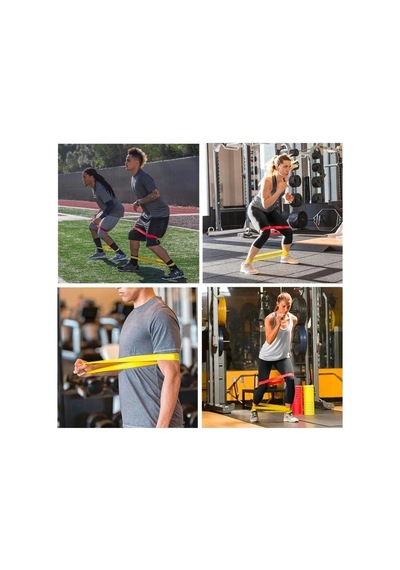 Ers 5li Egzersiz Direnç Bant Seti Pilates Crossfit Ekipmanları Çok Renkli