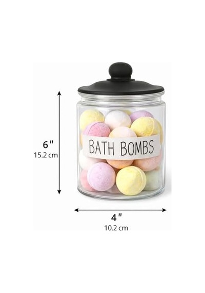 1,8 L Cam Deterjanlık Kavanoz Amber Renk, Kapaklı Bath Bombs Saklama Kabı, Çamaşır Deterjan Kapsülü Ve Pod Düzenleyici 7009