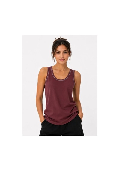 Butik İstanbul Sporcu Atlet Bisiklet Yaka Kolsuz Yazlık Atlet - Bordo