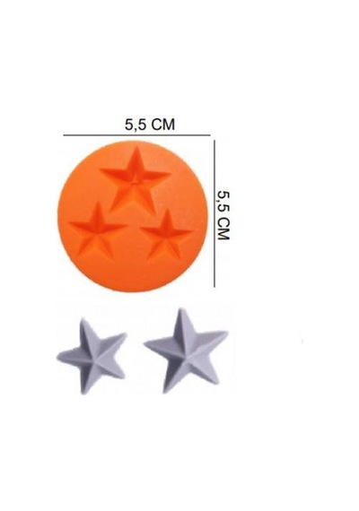 Şeker Hamur Kalıbı Silikon Kristal Yıldız 5,5 5,5 Cm