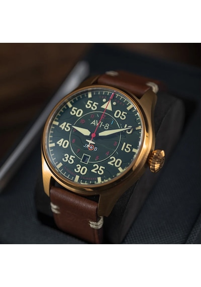 Avı-8 Hawker Hurricane Clowes Av-4097-04 Otomatik Erkek Kol Saati Altın