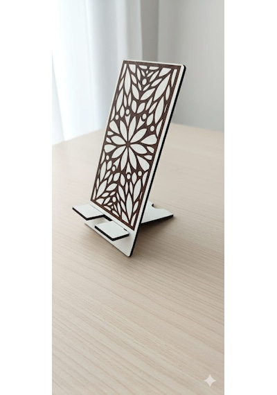 Ahşap Telefon Standı Beyaz
