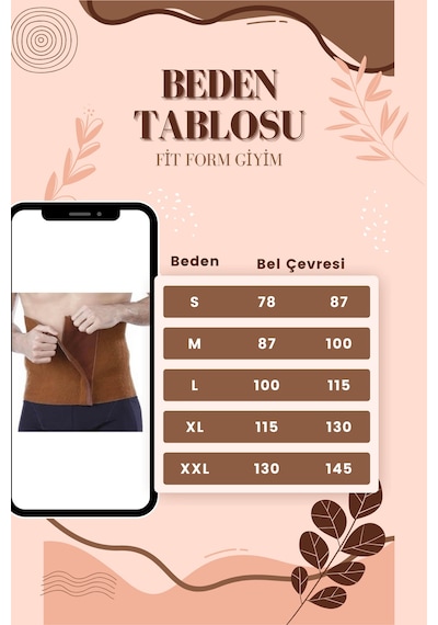 Ff Fit Form Giyim Deve Cırtlı Koruyucubel Yün Korse- Kadın Erkek Kahverengi