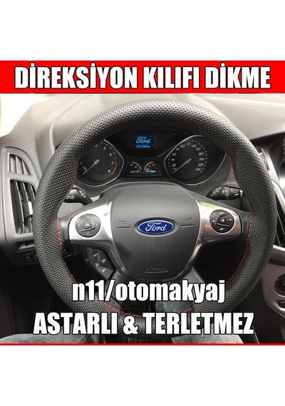 Ford B-Max 2013 – 2015 Direksiyon Kılıfı Siyah Dikme