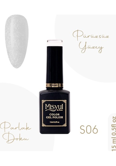 Misyul Uv Led Kalıcı Oje Nail Art 15 Ml Simli Seri S06