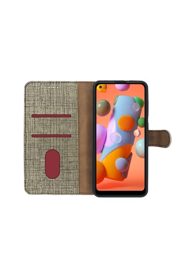Huawei Mate 30 Lite Kılıf FitCase Fabric Kapaklı Cüzdanlı