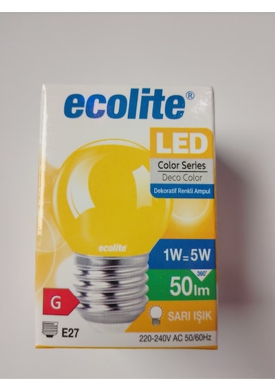 Ecolite Led Color G45 Sarı 1w E27 Gece Lambası 3'lü Paket