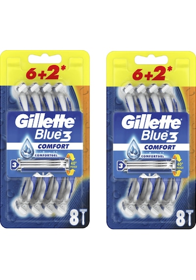 Gillette Blue3 Comfort Kullan-At Tıraş Bıçağı 2 x 8'li