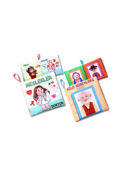 2 Kitap Tox Aile Bireyleri ve Meslekler Kumaş Sessiz Kitap T109T