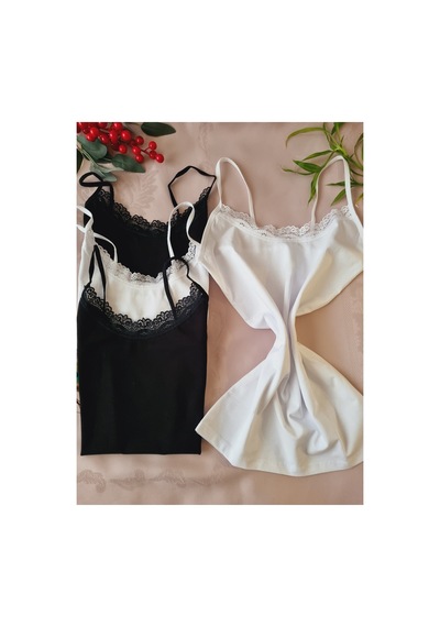 Demirsa Boutique Pamuklu, İnce Dantelli İp Askılı Likralı 4'lü Penye Kadın Atlet 2 Siyah, 2 Beyaz Beyaz-siyah4 Demirsa Boutique Pamuklu, İnce Dantelli İp Askılı Likralı 4'lü Penye Kadın Atlet 2 Siyah, 2 Beyaz Beyaz-siyah4