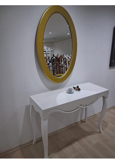 Dresuar Cnc Çökertme 90671 Model Oval Gold Renk Ayna Lake Beyaz Tabla Kayn Aslan Ayak Beyaz - Gold Dresuar Cnc Çökertme 90671 Model Oval Gold Renk Ayna Lake Beyaz Tabla Kayn Aslan Ayak Beyaz - Gold