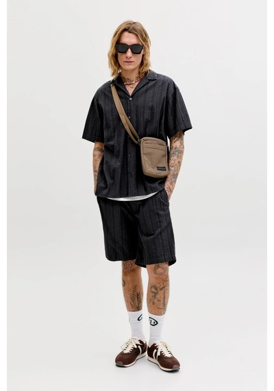 Jack & Jones Jpstjaıden Tyson Erkek Jogger Şort Rahat Kesim Günlük Yazlık Şort Siyah