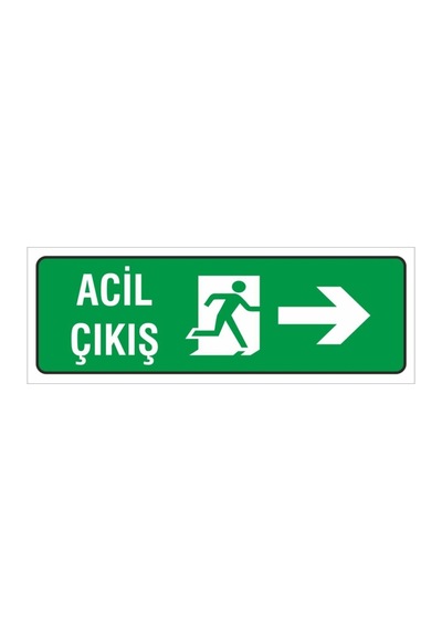 Iş Güvenliği Uyarı Levhası Acil Çıkış Sağ 12x34 Cm. Fd-1234-001 - 874363345