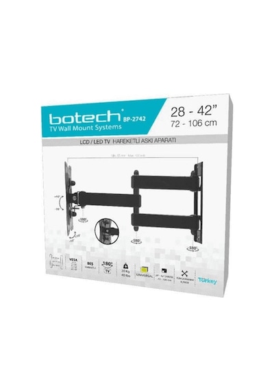 28-42 İnç - Hareketli Tv Askı Aparatı - 72-106 Cm - Lcd Led Tv Uy