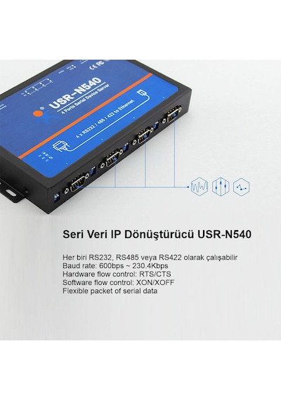 Seri Veri Ip Dönüştürücü 4 Port Usr-n540 Rs232 Rs485 Rs422