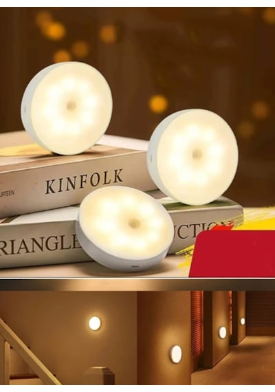 3 Adet Koridor/merdiven Için Şarjlı Sensörlü Mıknatıslı Led Işık