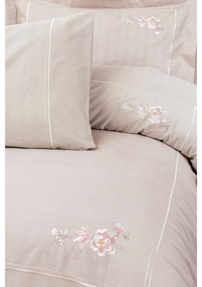 Cotton Box Nakışlı Saten Çift Kişilik Nevresim Takımı Alameda Lila