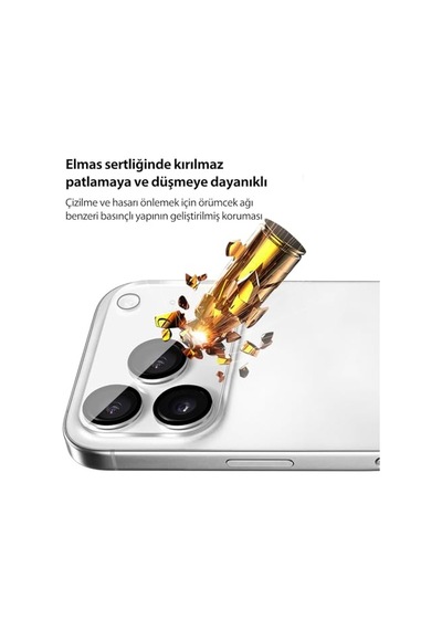 Kamera Lens Koruyucu Şeffaf 9h Sert Temperli Cam 17 Pro Max