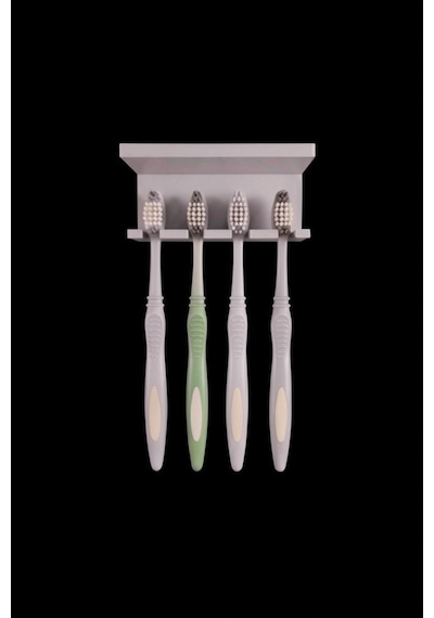 Gri Yapışkanlı Çok Amaçlı Diş Fırçası Jilet Jiletlik Asacağı Askılığı Askılık Diş Fırçalık Banyo Organizer