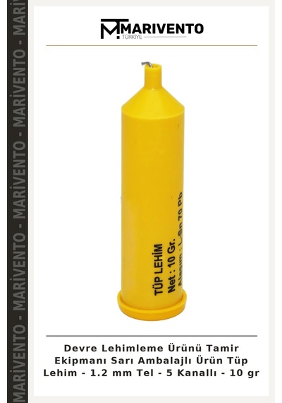 Devre Lehimleme Ürünü Tamir Ekipmanı Sarı Ambalajlı Ürün Tüp Lehim - 1.2 Mm Tel - 5 Kanallı - 10 Gr