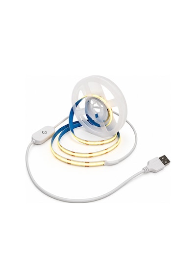 Usb Cob Led Şerit 3 Metre 5v 3500k Gün Işığı Dokunmatik Dimmerli 320 Led/m Noktasız Aydınlatma Ip20 Kesilebilir Led Bant