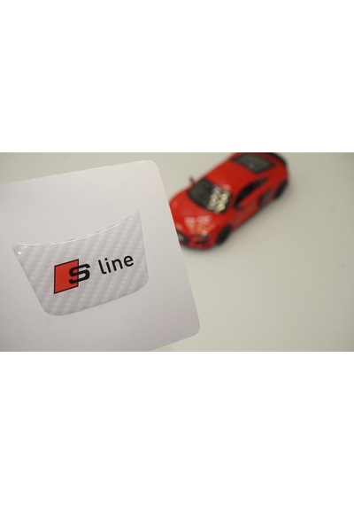 Audi S Line Logo Beyaz Karbon Desen Damla Epoksi Direksiyon Logo