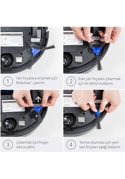 Anker Eufy RoboVac G10 Hybrid Yan Fırça Seti 4 adet