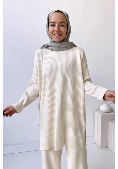 Kahijab Anje Triko Tunik - Taş Krem