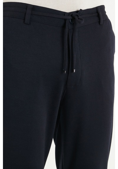 Buratti Bağlama Detaylı Regular Fit Düz Paça Jogger Pantolon Erkek Pantolon 6843701 Lacivert