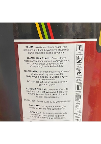Silikonlu İç Cephe Boyası 1. Kalite İtaly Boya 20 Kg 20 L