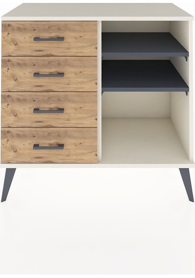 Hyperion Şifonyer 2 Raflı 4 Çekmeceli 88x44x80 Aytaşı-antrasit/çam Antrasit/çam Hyperion Şifonyer 2 Raflı 4 Çekmeceli 88x44x80 Aytaşı-antrasit/çam Antrasit/çam