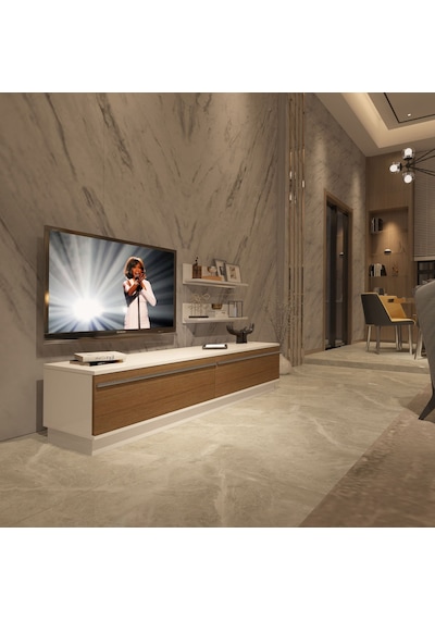 Decoraktiv Eko 4b Mdf Std Tv Ünitesi Tv Sehpası Beyaz - Ceviz